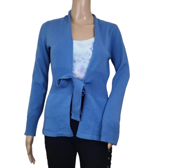 J. McLaughlin Reagan Cardigan Tie Sweater XS Cashmere Blue - Picture 1 of 7